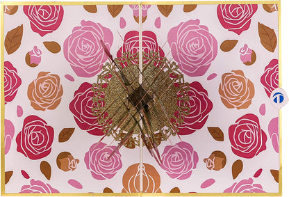 Pop up Card, Greeting Card, Rose Bouquet Flowers, for Mother'S Day, Fathers Days, Anniversary Card, Birthday Card, Love Card, Valentine Cards, Thank You Card, All Occasions