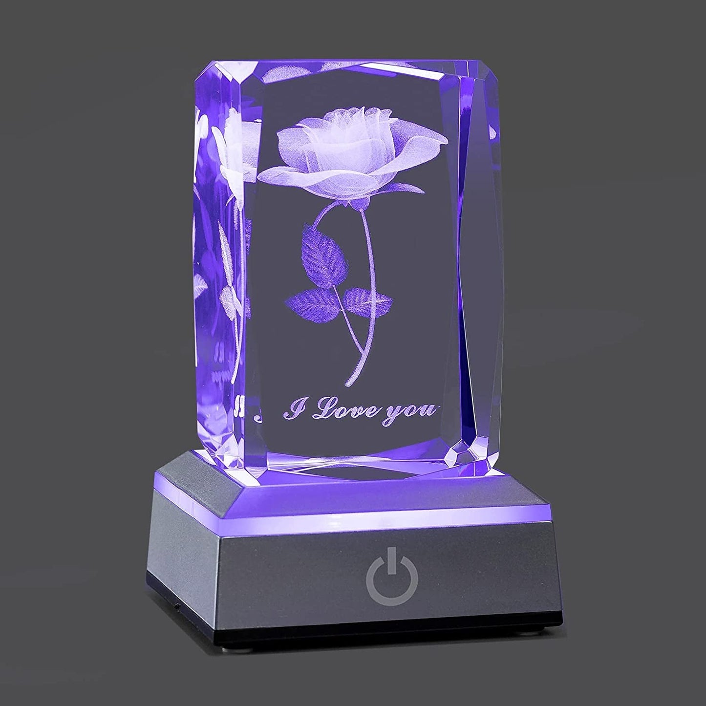 3D Rose Crystal Night Lamp